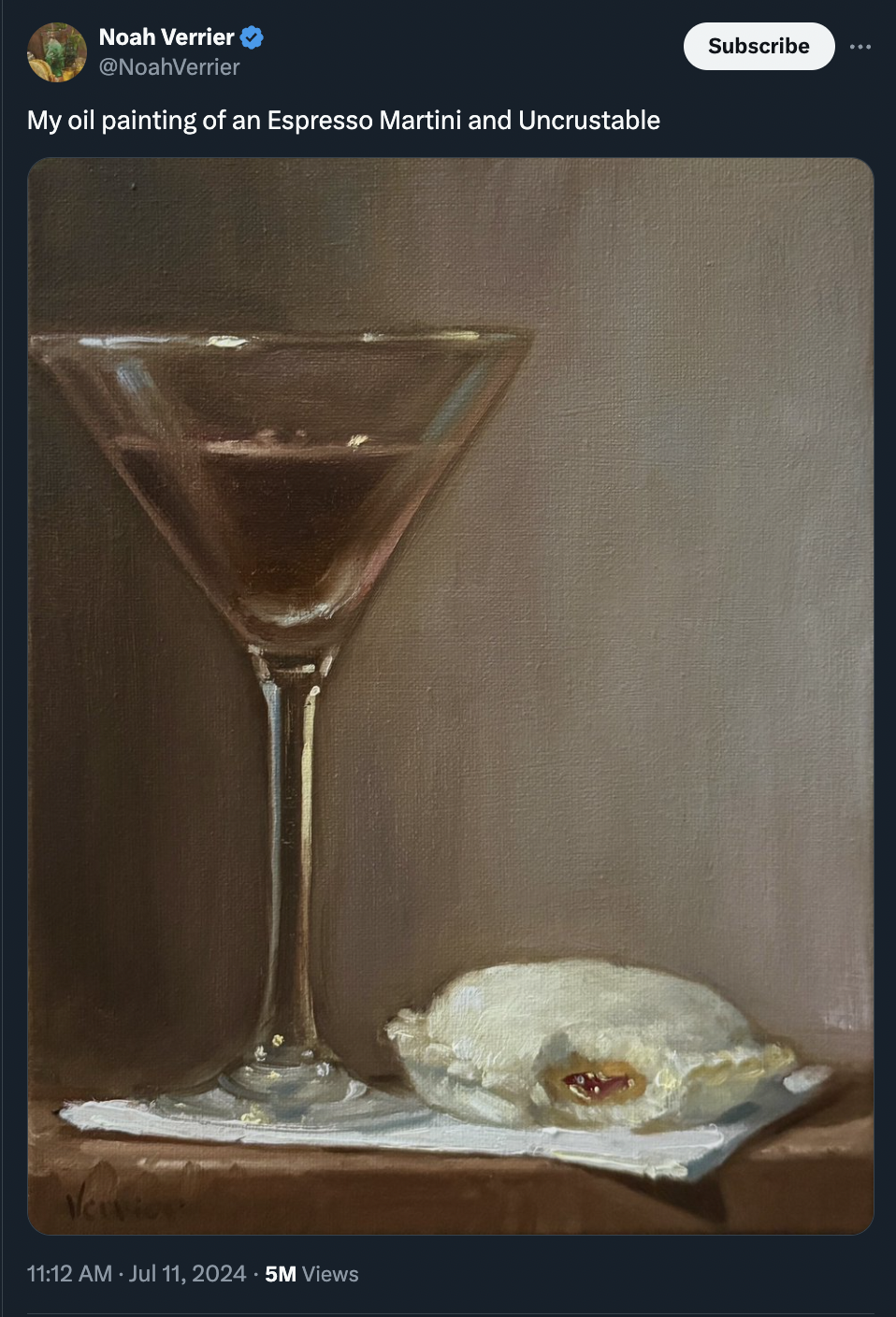 still life photography - Noah Verrier My oil painting of an Espresso Martini and Uncrustable 5M Views Subscribe